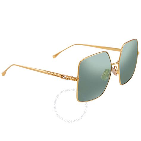 fendi 0439|Fendi Green Square Ladies Sunglasses FF 0439/S 0001 61.